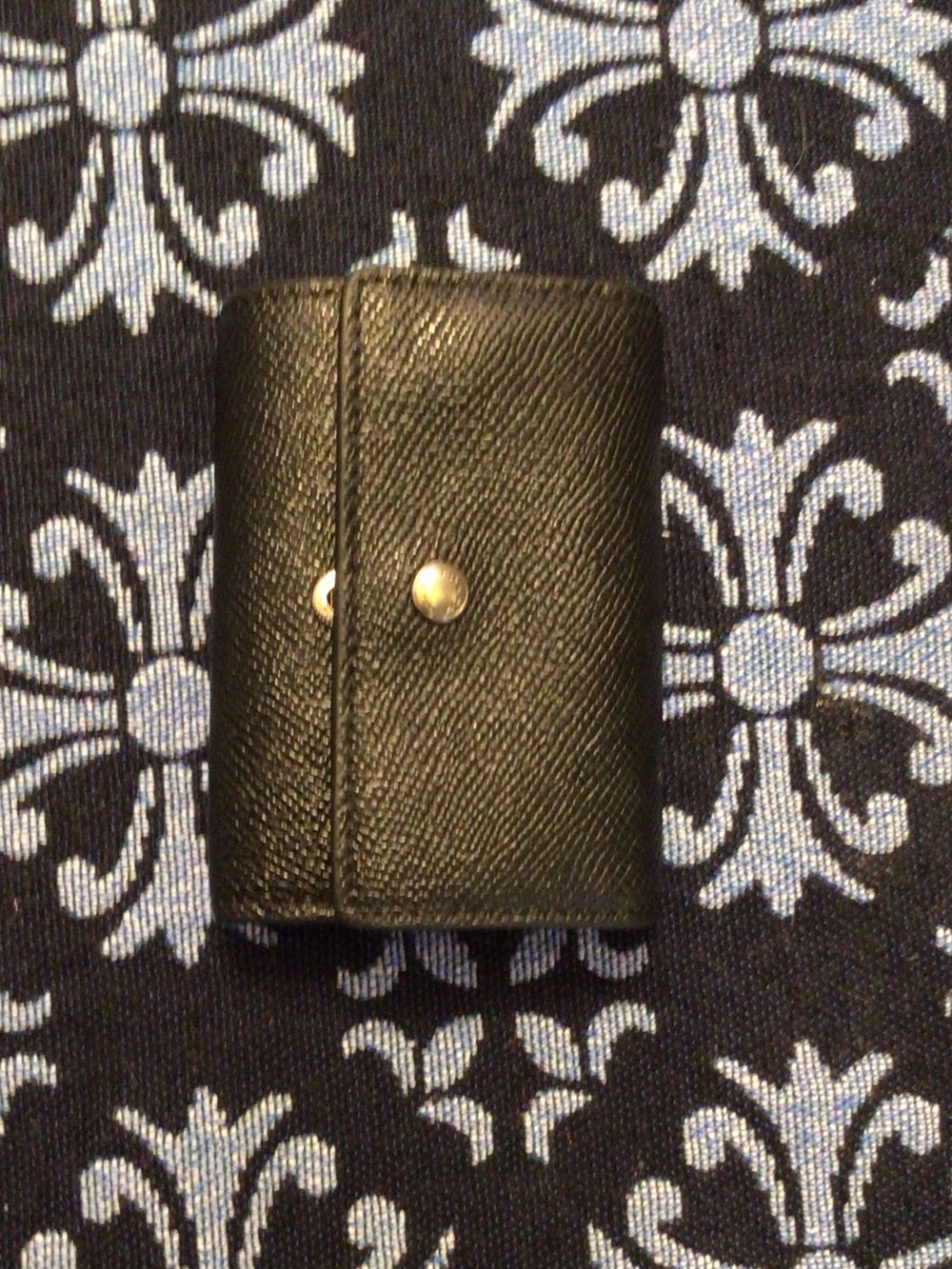Coach Black Leather Key & Card Holder with Snap